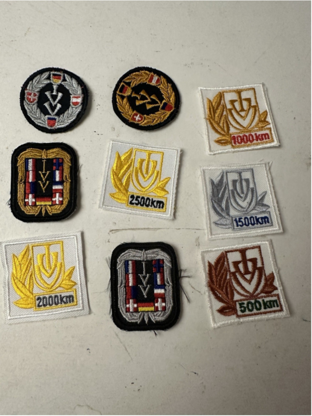 Vintage IVV Volkssport Embroidered Patches Lot 10 European Walking Distance Badg